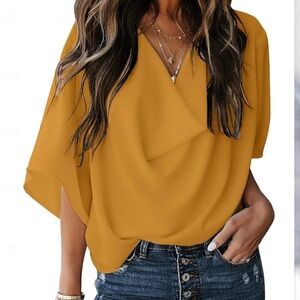 Elegant Mustard Yellow Women's Top